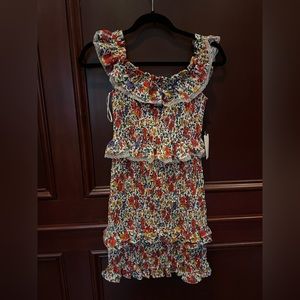 ASTR colorful ruffle  dress